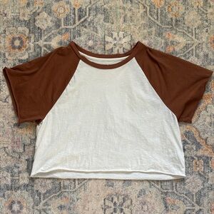 Aerie raglan oversized cropped tee